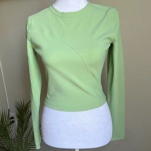 Lululemon Ribbed Open-Back Yoga Long Sleeve Shirt - Creamy Mint